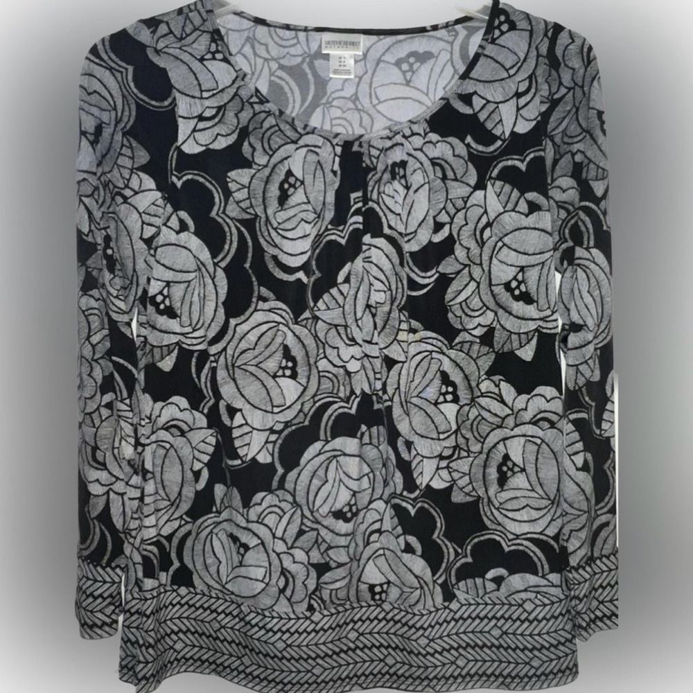 💥Motherhood Women’s Blouse Scoop Neck Long Sleeve Ruching Floral Maternity Small